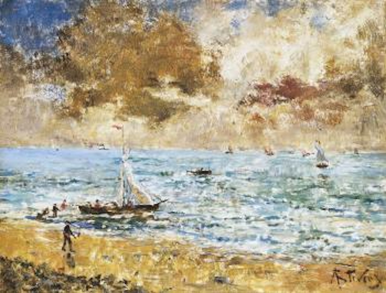 Vue sur la plage by Alfred Stevens
