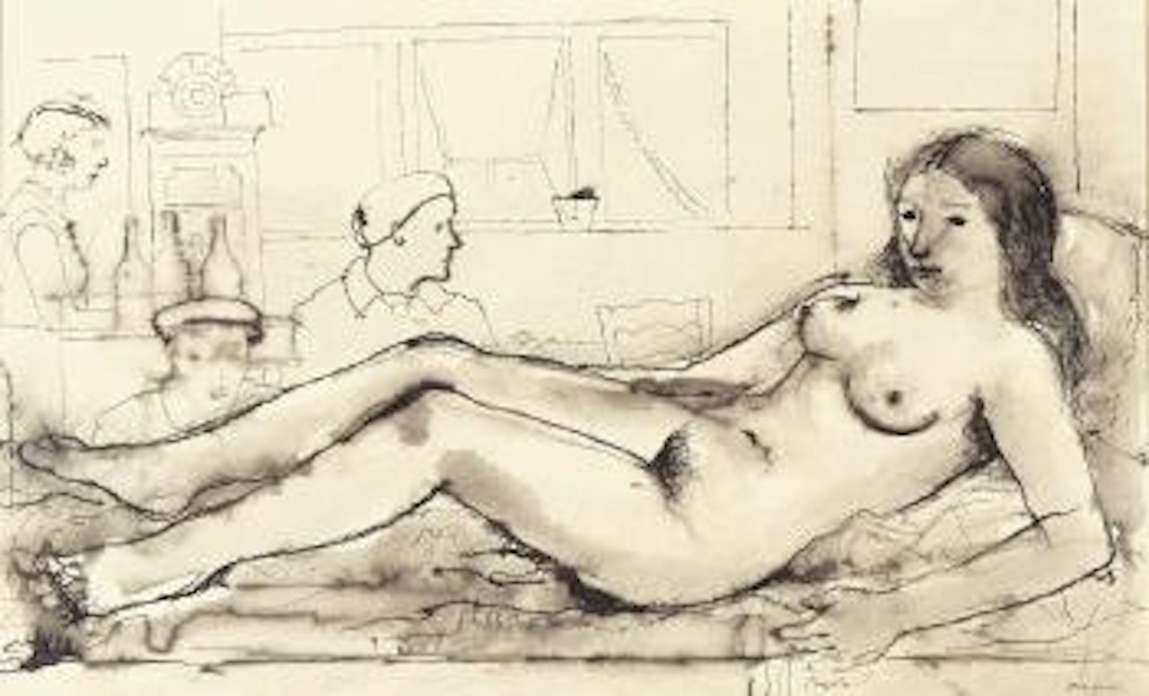 Nu allonge by Paul Delvaux