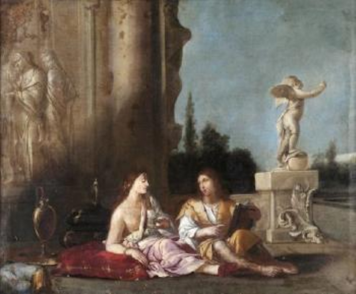 Le poète et sa muse by Nicolas Poussin