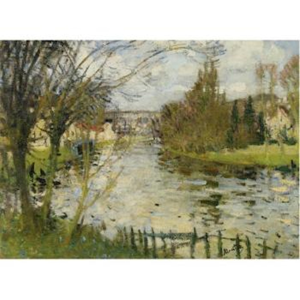 Village Au Bord De Rivière by Pierre Eugène Montezin