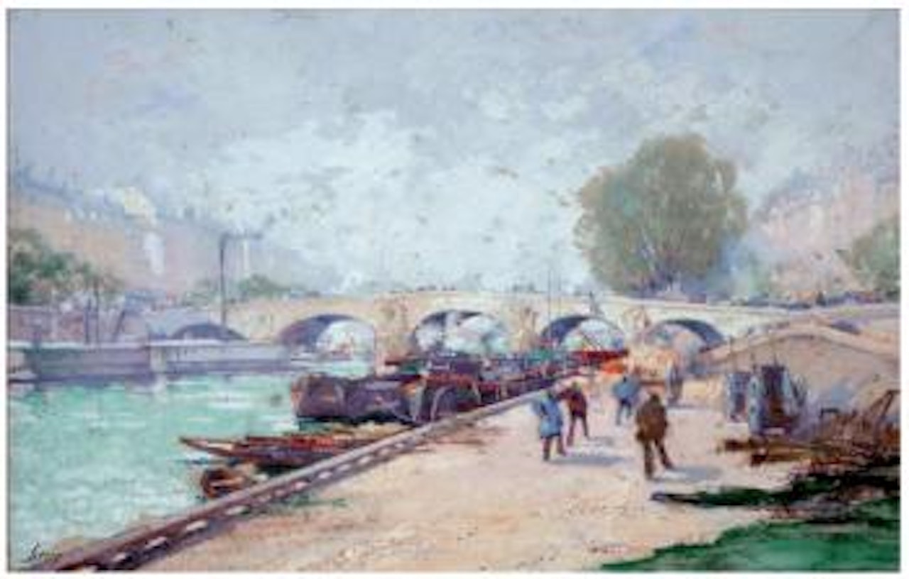 Animation sur les quais by Eugene Galien-Laloue