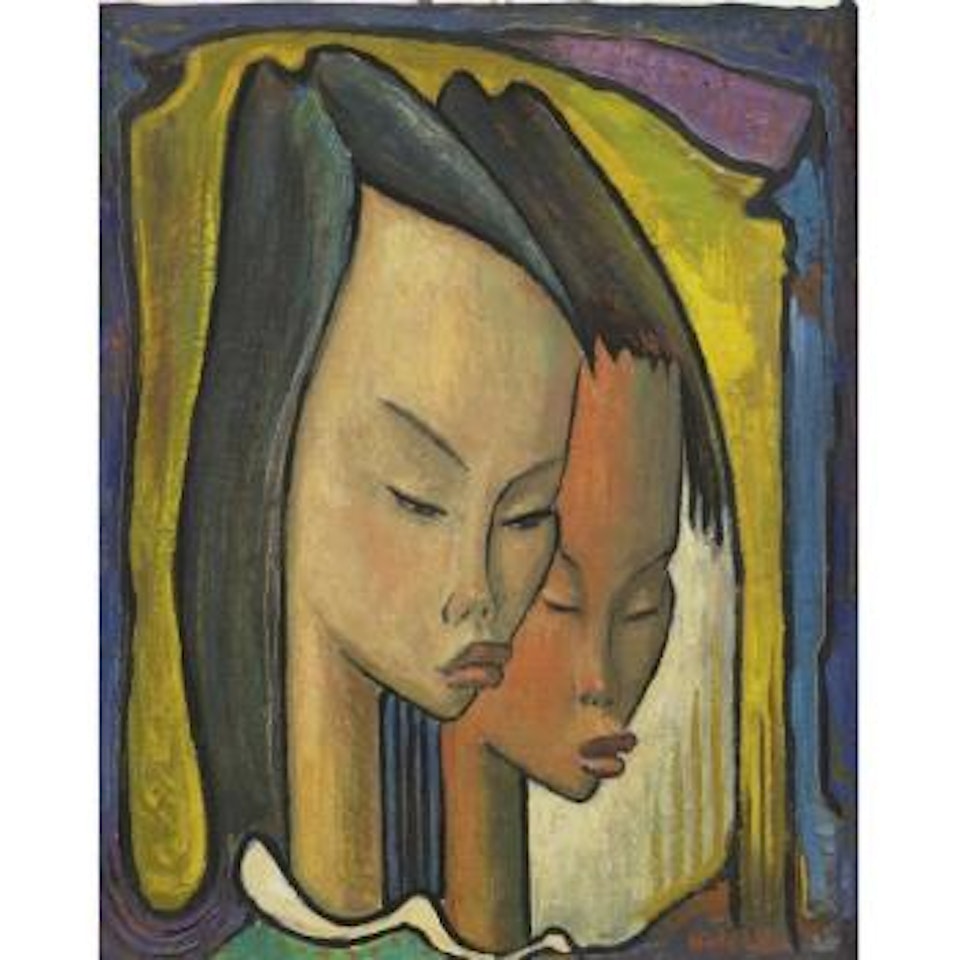Two Women In Profile by Angel Botello