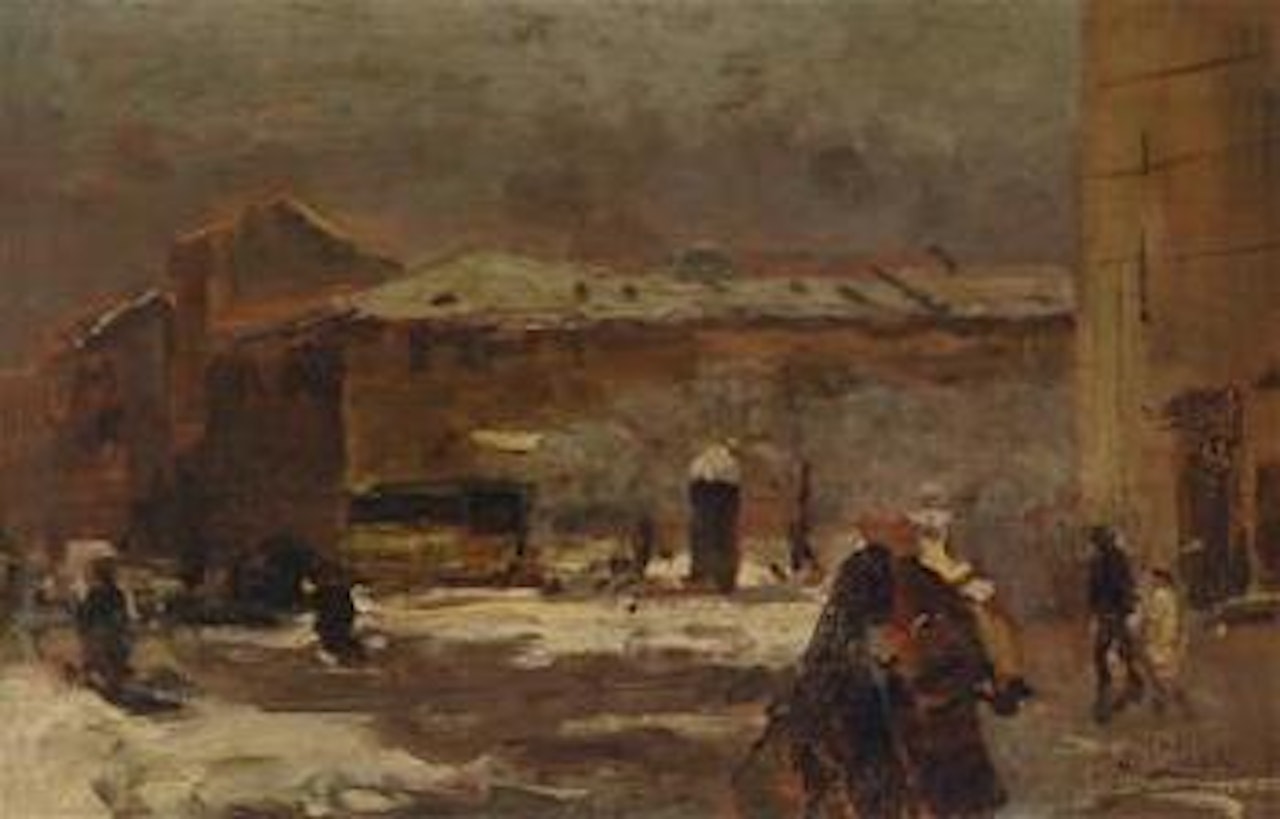Street Scene in Winter by Mose Bianchi