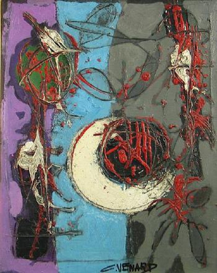 Composition aux fraises ét feuille by Claude Venard