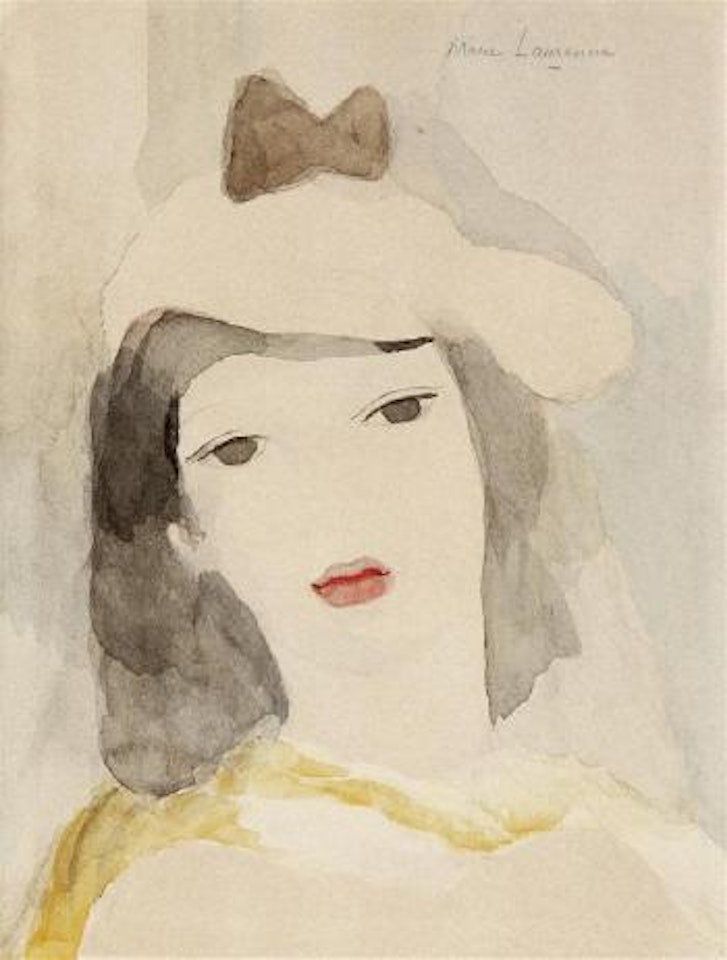 Tête de jeune fille au chapeau penché by Marie Laurencin