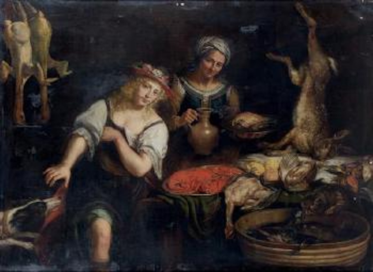 La préparation du repas by Adriaen van Utrecht