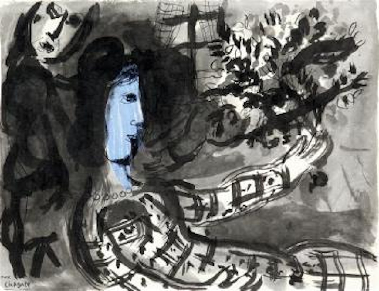Le visage bleu by Marc Chagall