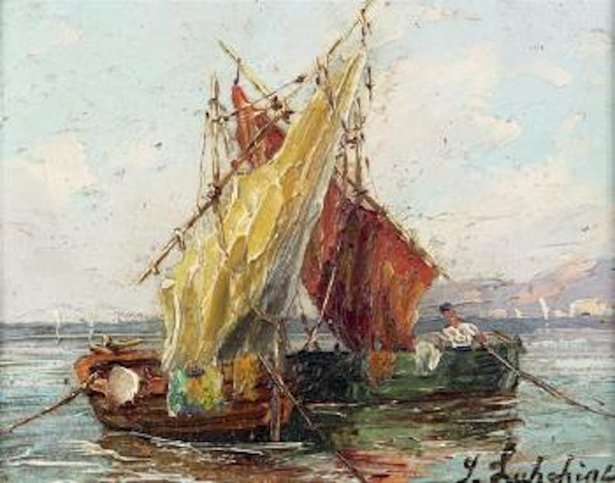 Les barques by Georgij Aleksandrovic Lapschin