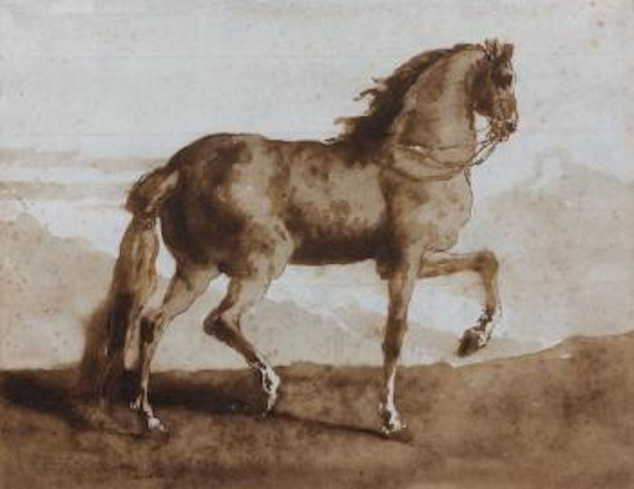 Un cheval de profil by Giovanni Domenico Tiepolo