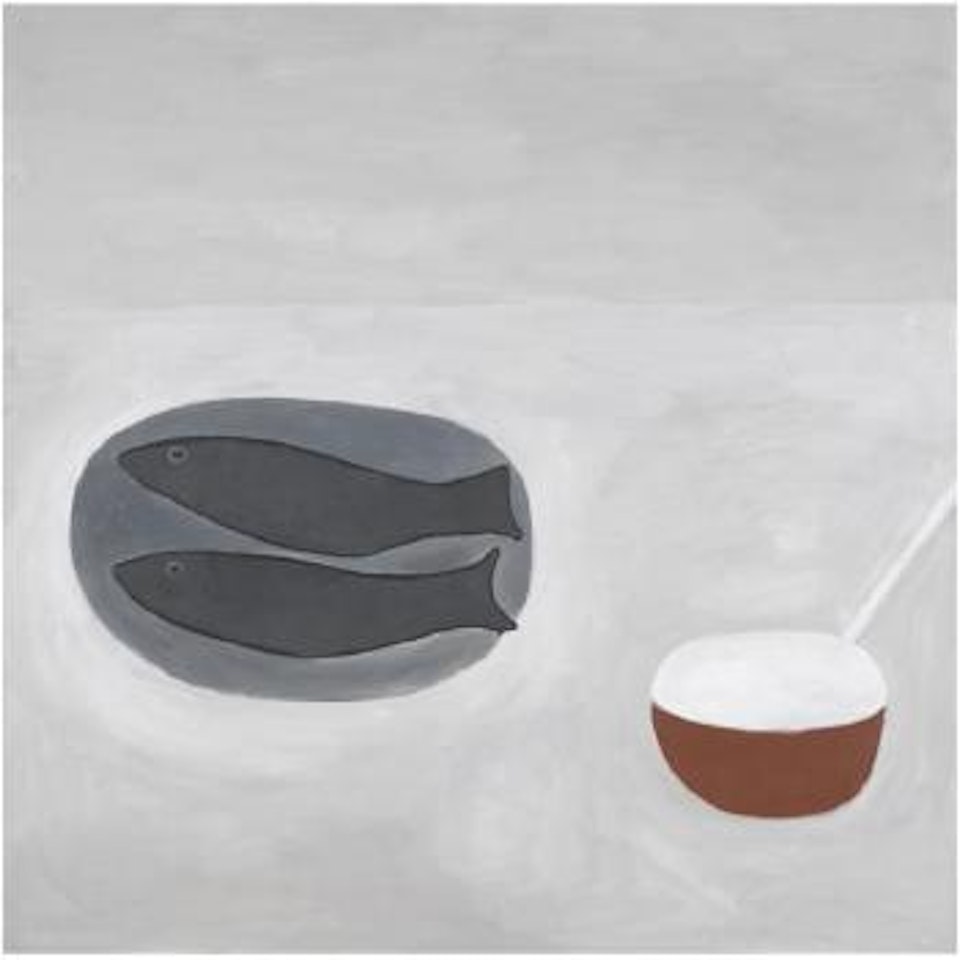 Double Grey Fish Still Life by William Scott