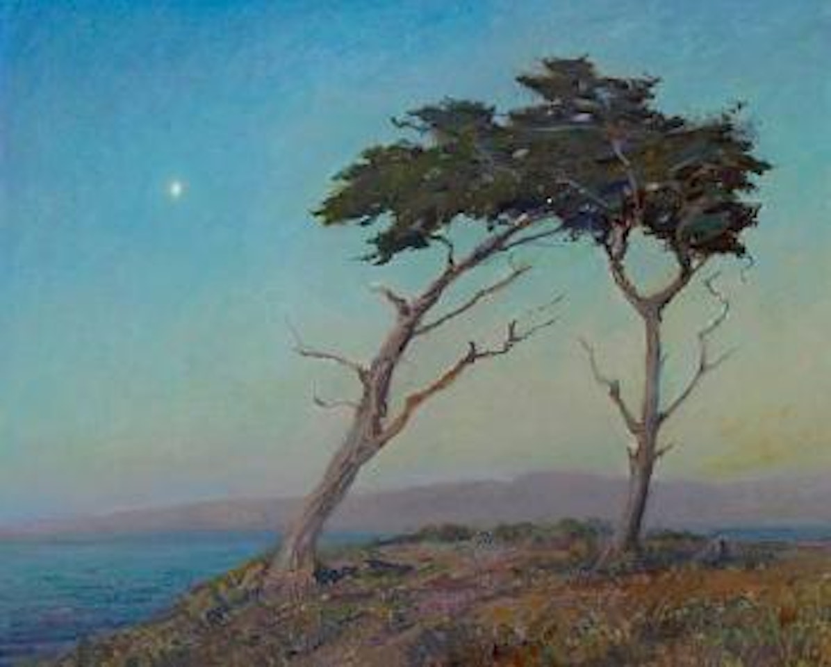 Cypress at twilight (The Star of Monterey) by Granville Redmond