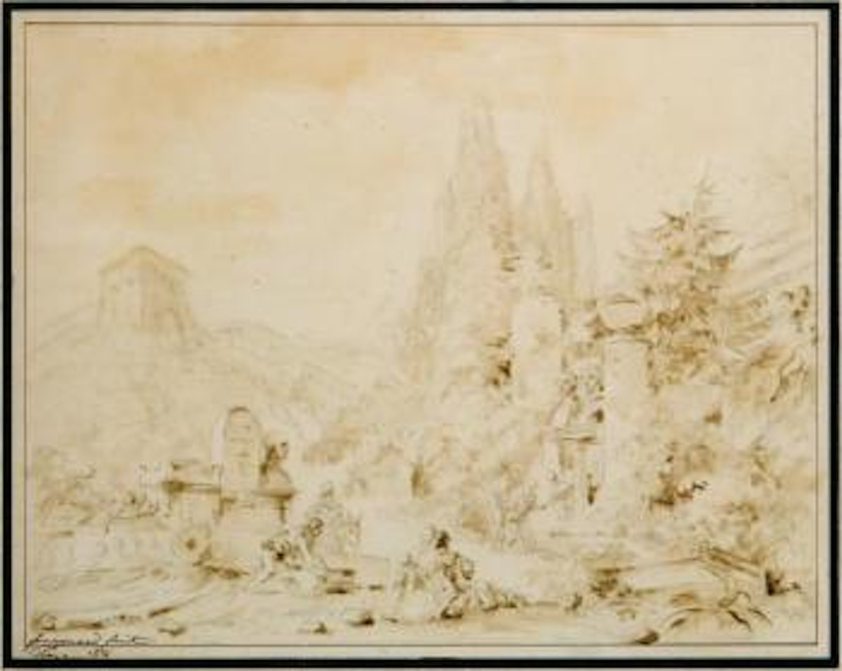 Le parc aux antiques by Jean-Honoré Fragonard