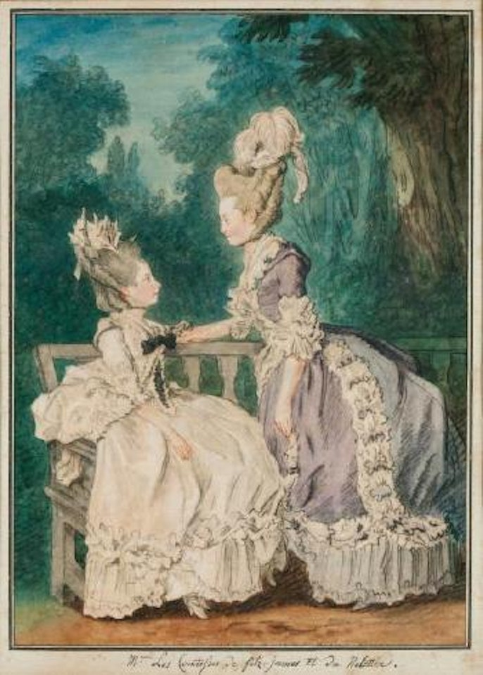 Madame la Comtesse de Fritz-James et Mademoiselle la Comtesse de Hunolsteen by Louis Carrogis Carmontelle