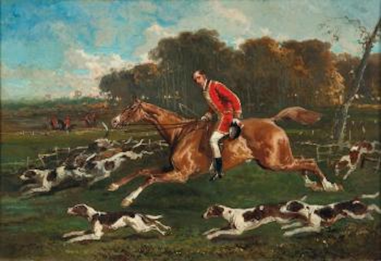 Scène de chasse à courre by Alfred de Dreux