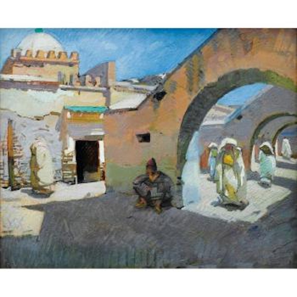 Porte Au Dos L'étiquette De L'exposition à La Galerie Georges Petit by Jacques Majorelle
