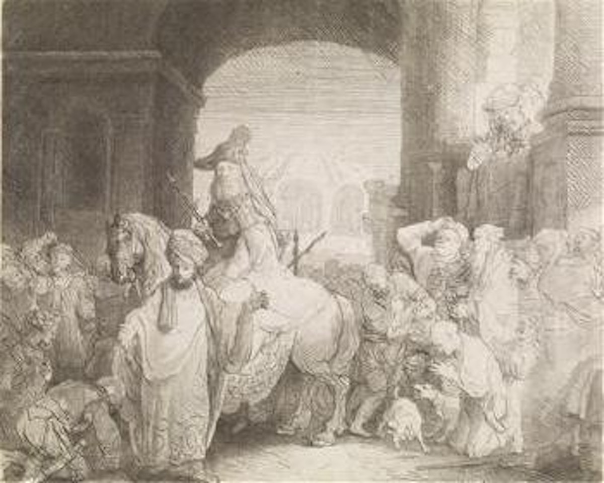 The Triumph of Mordecai by Attributed to Rembrandt Harmensz van Rijn