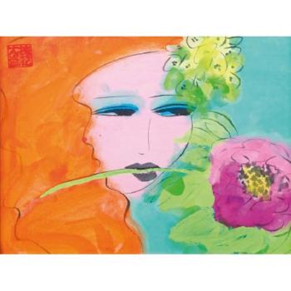 Woman With Flower by Walasse Ting