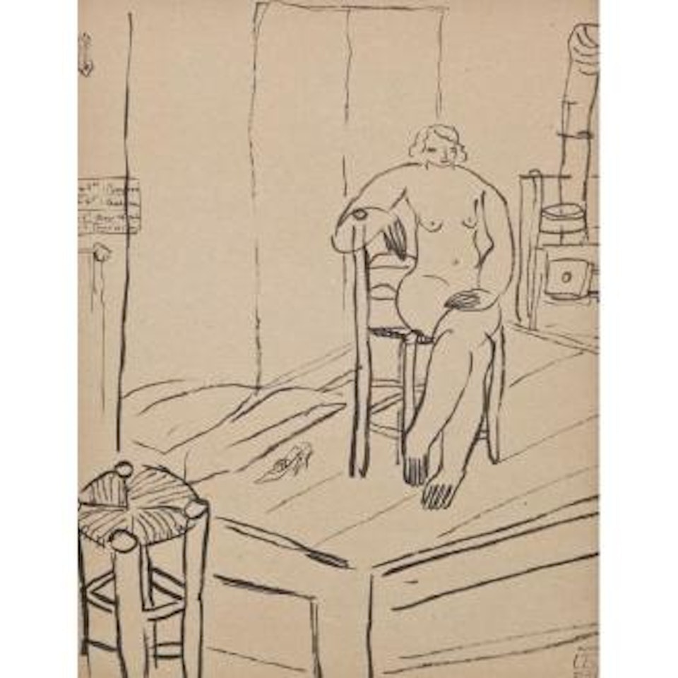Seated Nude In An Interior by Sanyu