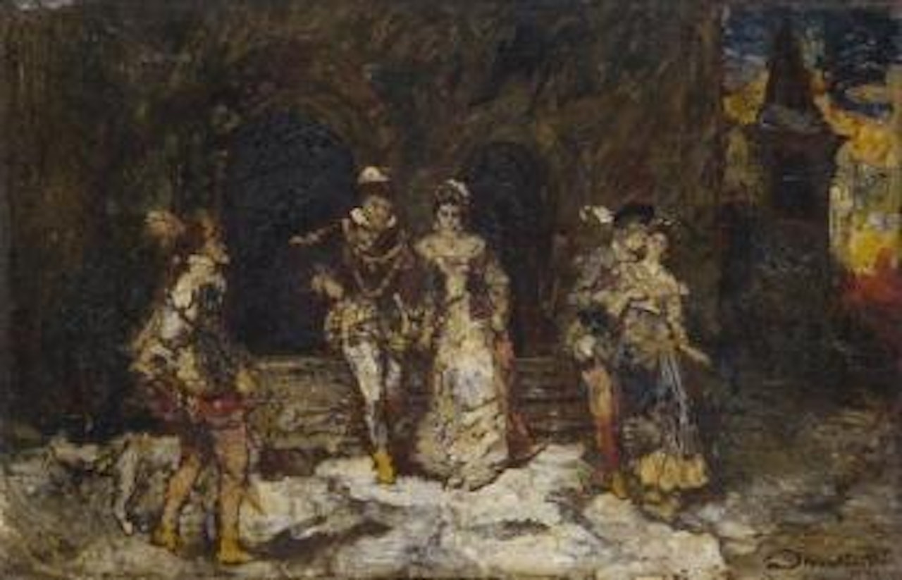 Sortie de bal by Adolphe Monticelli