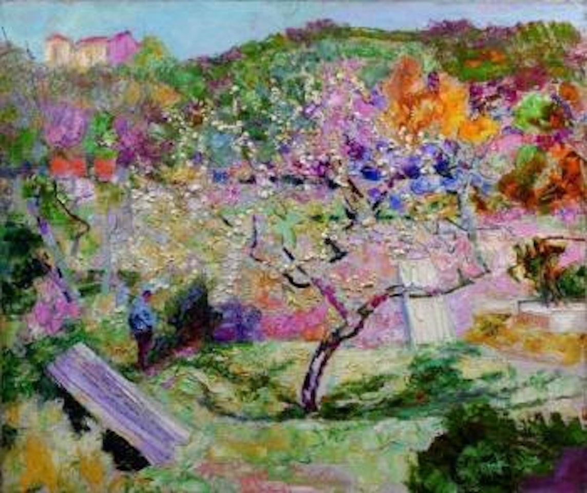 Arbre en fleurs dans un jardin by Victor Charreton
