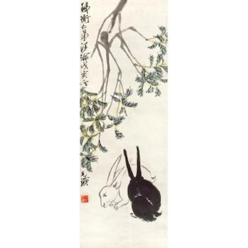 Sweet Osmanthus And Rabbits by Qi Baishi