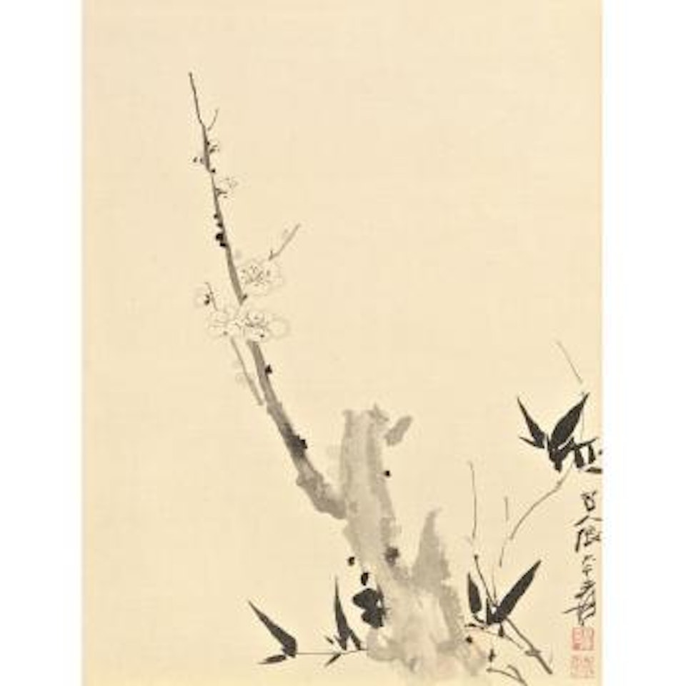 Plum Blossoms And Bamboo by Zhang Daqian