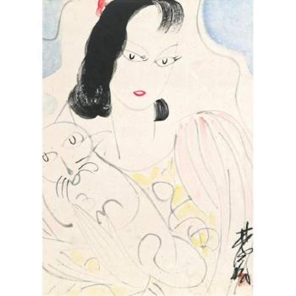 Girl And Cat by Lin Fengmian