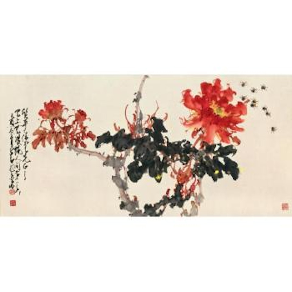 Peony And Bees by Zhao Shao'ang