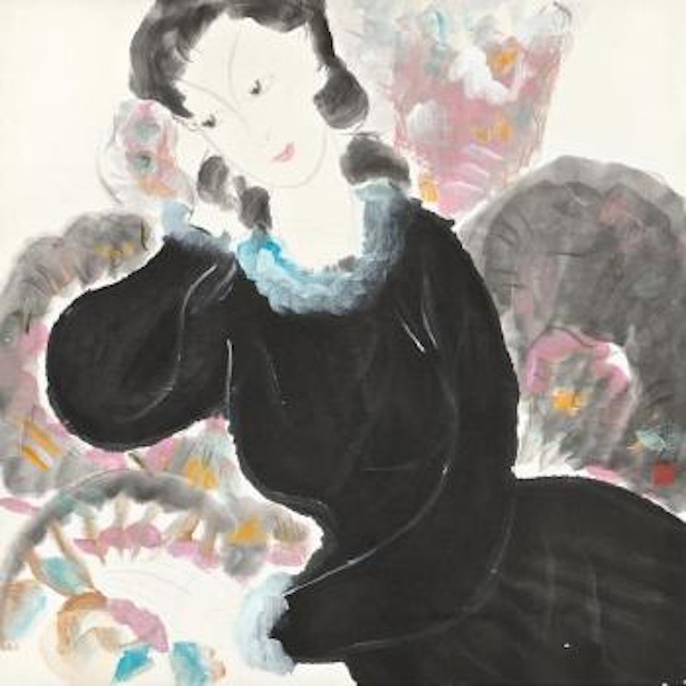 Lady In Black Dress by Lin Fengmian