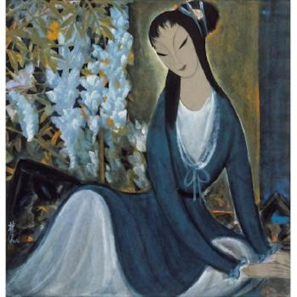 Lady And Wisteria by Lin Fengmian