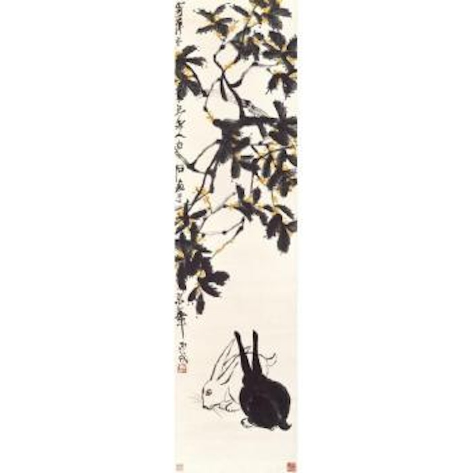 Rabbits Under Osmanthus Tree by Qi Baishi