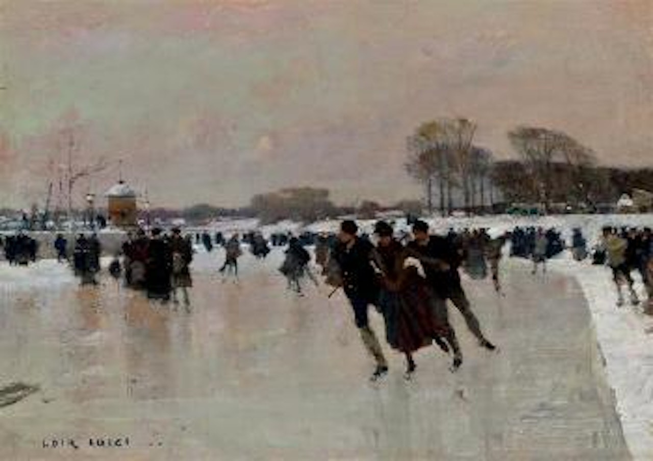 Les patineurs at bois de Boulogne by Luigi Loir