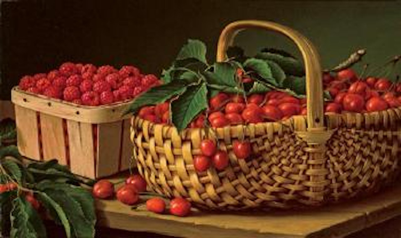 Raspberries and cherries by Levi Wells Prentice