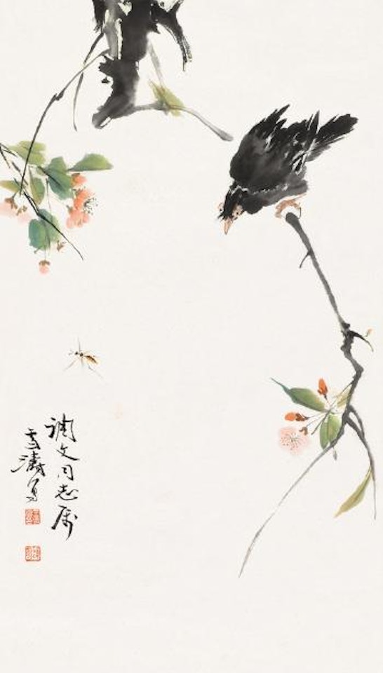 Birds and flowers by Wang Xuetao