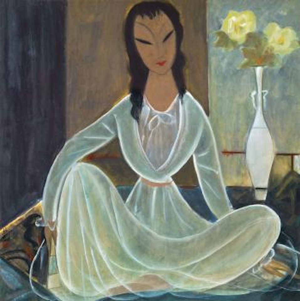 Lady in white by Lin Fengmian