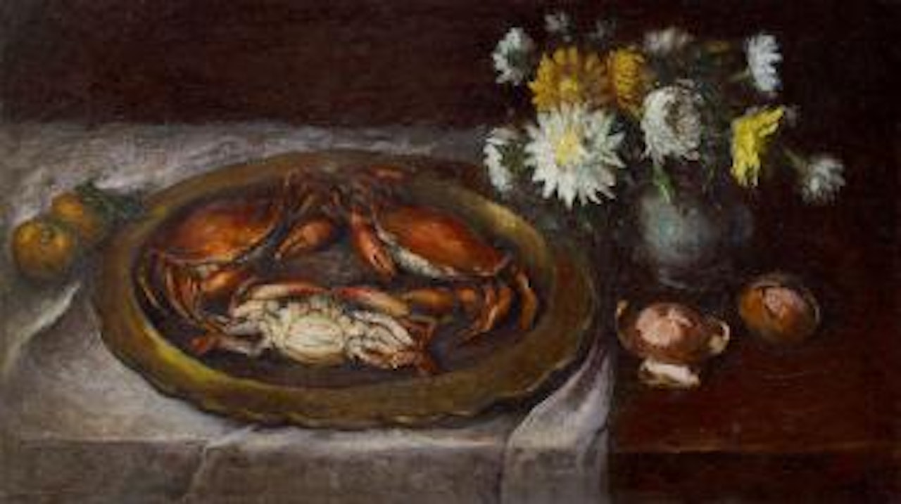 Crab and chrysanthemum by Yee Bon