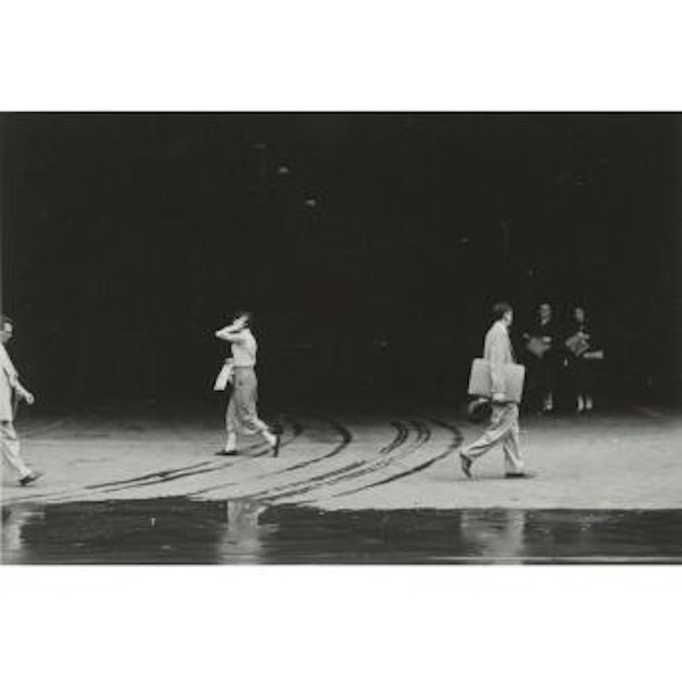 Street Scene (Man With Portfolio, Tire Tracks) by Harry Callahan