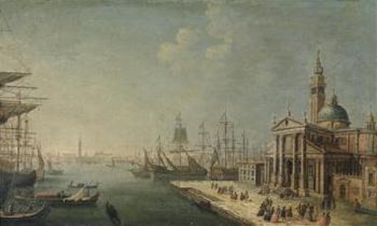San Giorgio Maggiore in Venice, with the Doge's Palace and the Riva degli Schiavone in the distance by Michele Marieschi