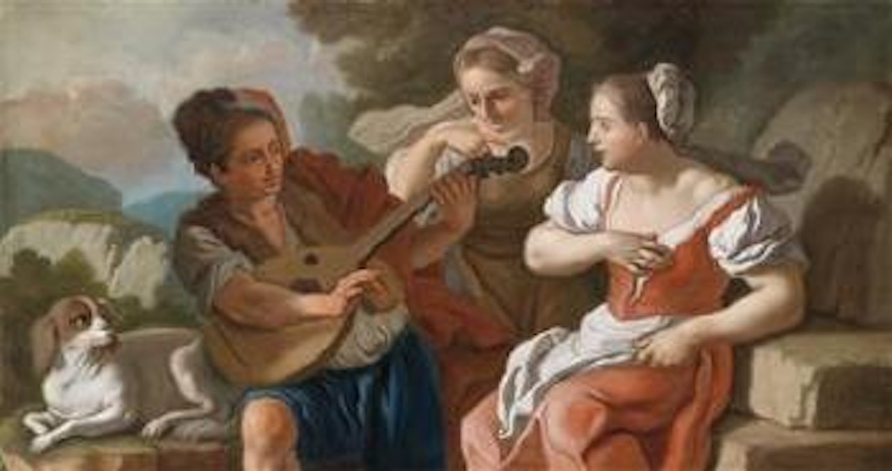 The lute player by Francesco de Mura