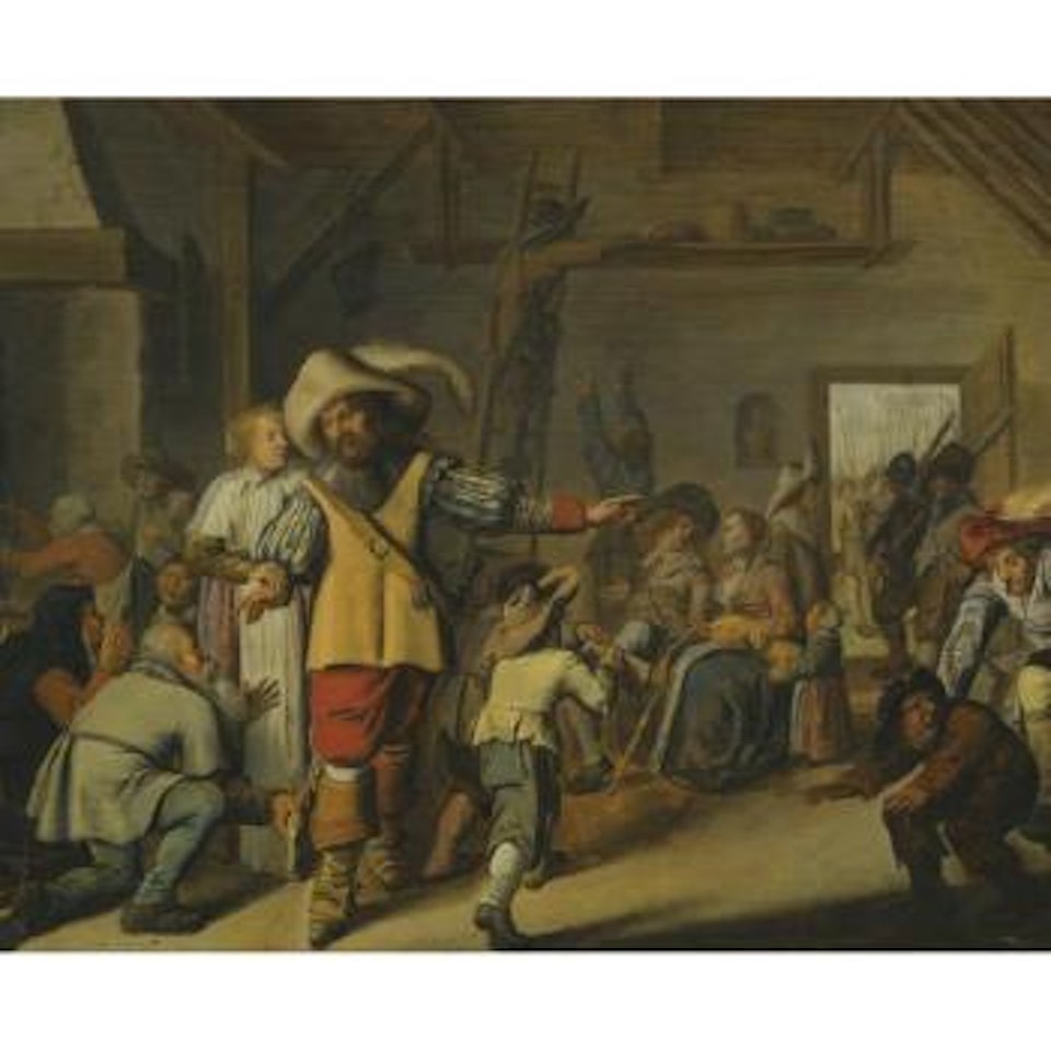 An Interior With Sodliers And Figures In A Tavern by Jan Miense Molenaer