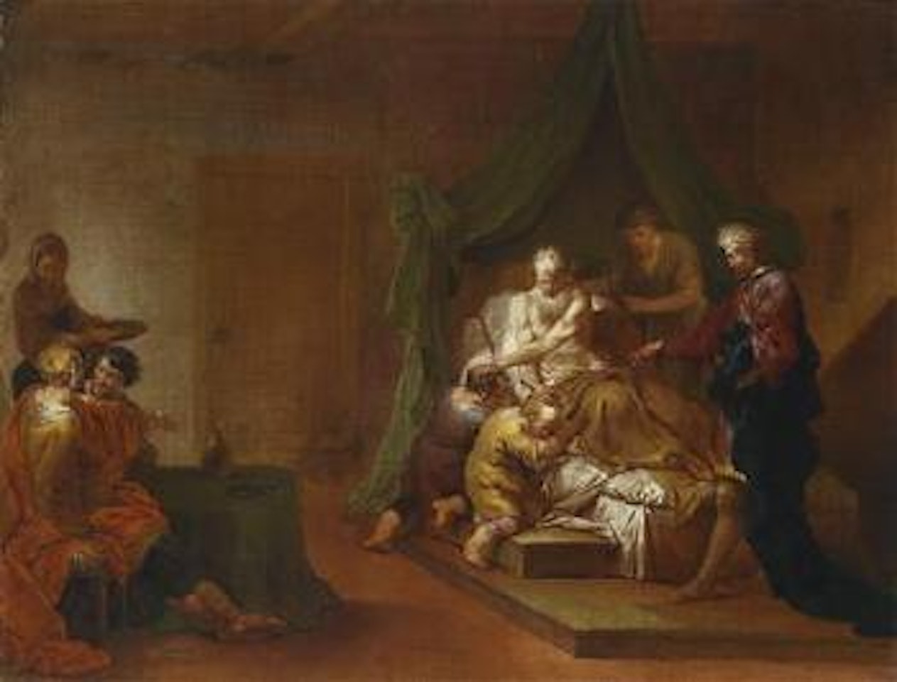 Jacob blessing the sons of Joseph, Ephriam and Manasse (I. Mos. 48) by Januarius Johann Rasso Zick