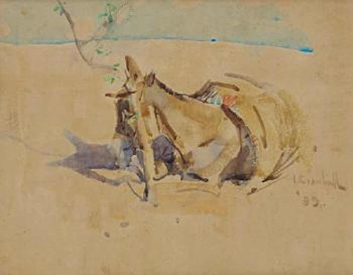 Donkey resting by Joseph Crawhall