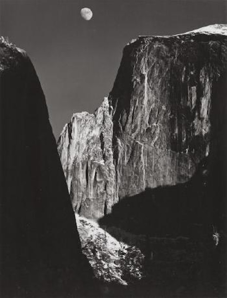 Moon and Half Dome by Ansel Adams