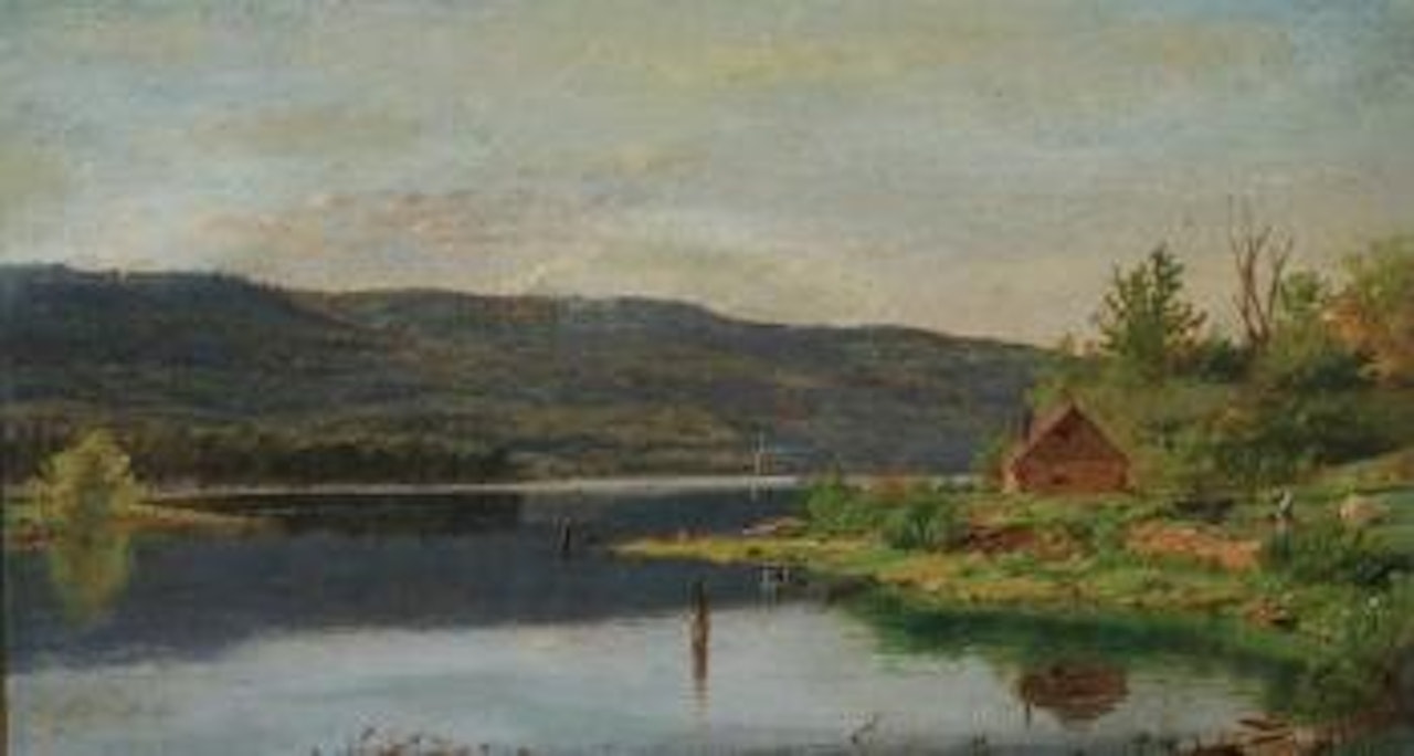 Cabin at Greenwood Lake by Jasper Francis Cropsey