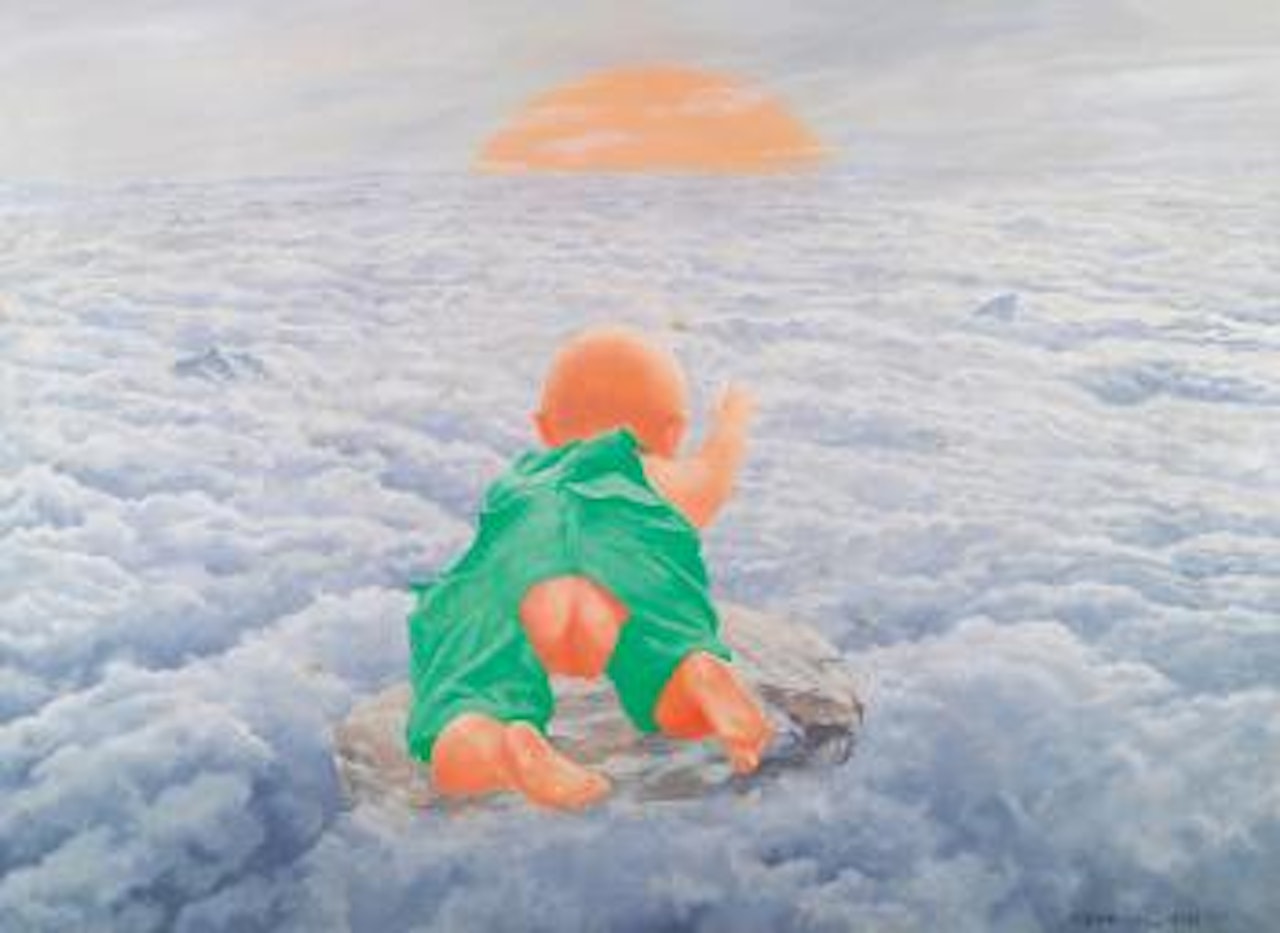 Imitating Gao Qipie - mountains in sight by Fang Lijun