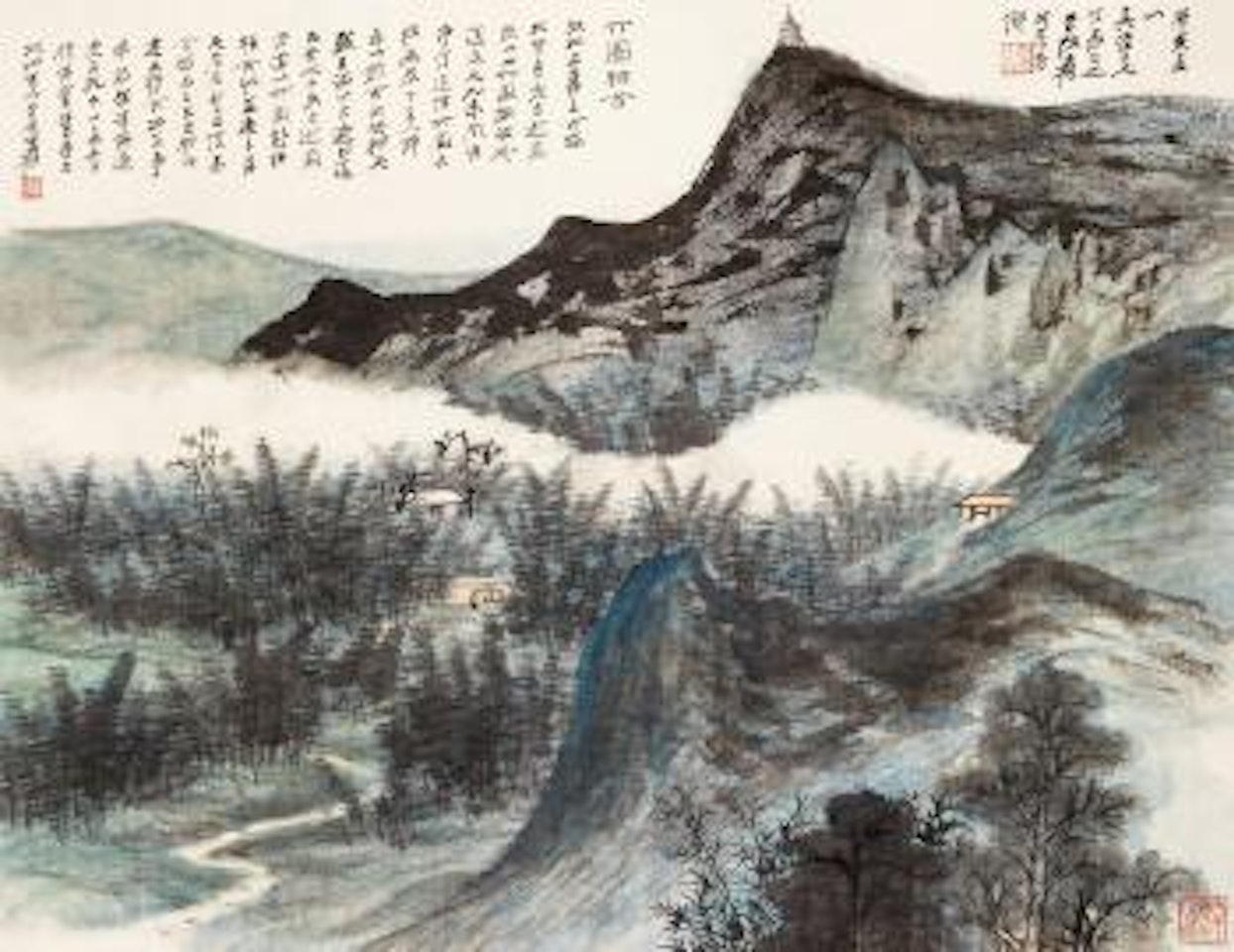 House in mountains by Zhang Daqian