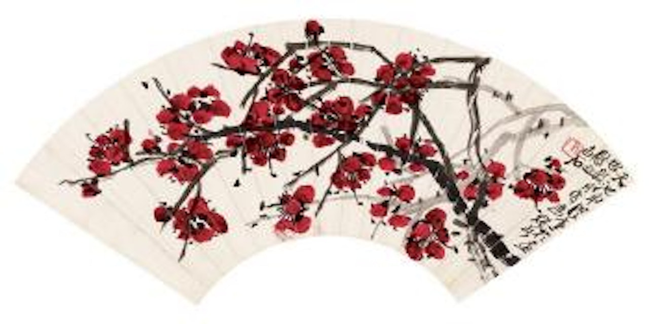 Red plum blossoms by Qi Baishi