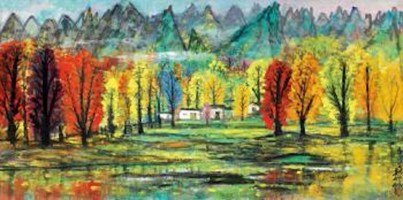 Autumn landscape by Lin Fengmian