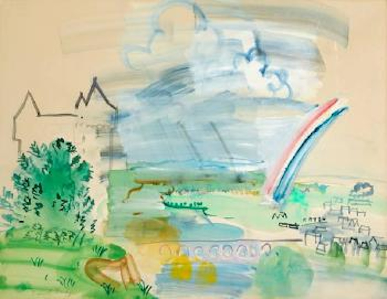 Le château de Saumur à l'arc-en-ciel by Raoul Dufy