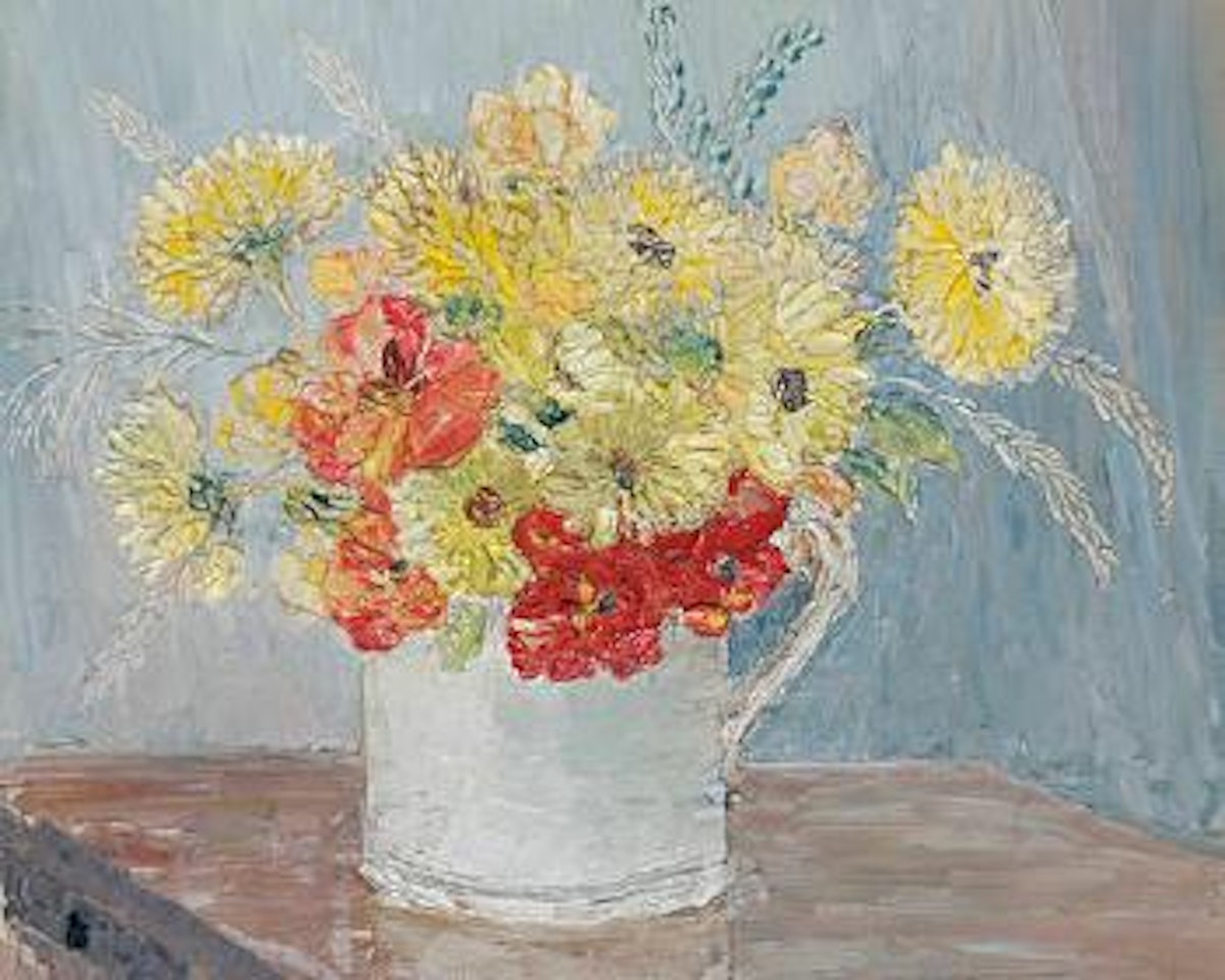 Yellow and orange, flowers from my garden by Helen Bradley